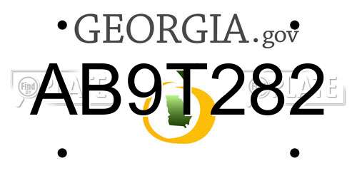 AB9T282 Georgia License Plate