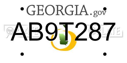 AB9T287 Georgia License Plate