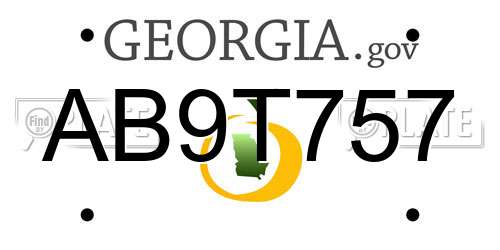 AB9T757 Georgia License Plate