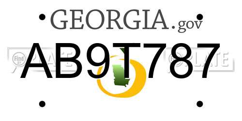 AB9T787 Georgia License Plate