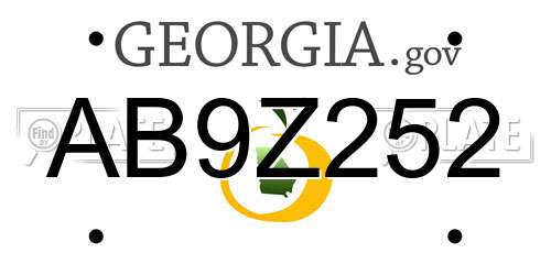 AB9Z252 Georgia License Plate