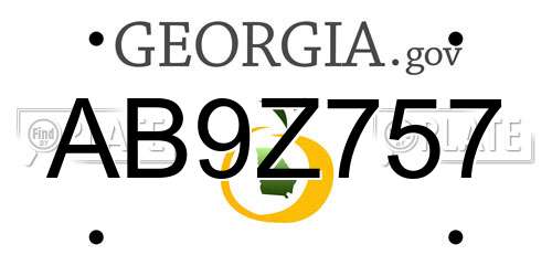 AB9Z757 Georgia License Plate