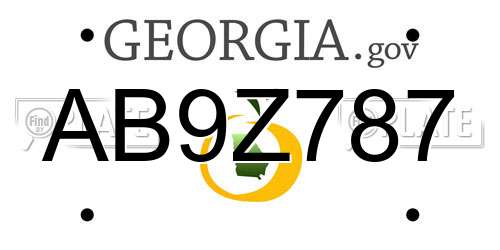 AB9Z787 Georgia License Plate