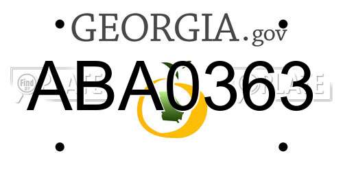 ABA0363 Georgia License Plate