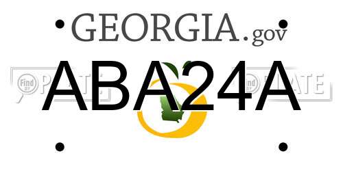 ABA24A Georgia License Plate