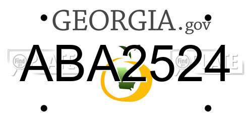 ABA2524 Georgia License Plate