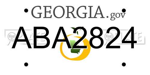 ABA2824 Georgia License Plate