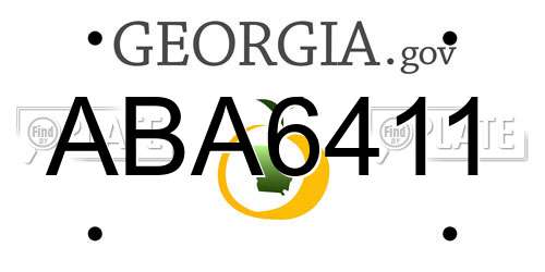 ABA6411 Georgia License Plate