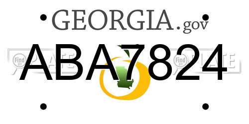 ABA7824 Georgia License Plate