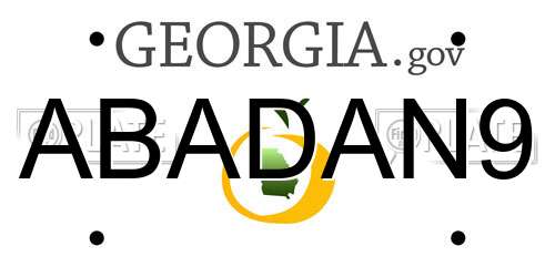 ABADAN9 Georgia License Plate