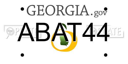 ABAT44 Georgia License Plate