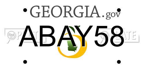 ABAY58 Georgia License Plate