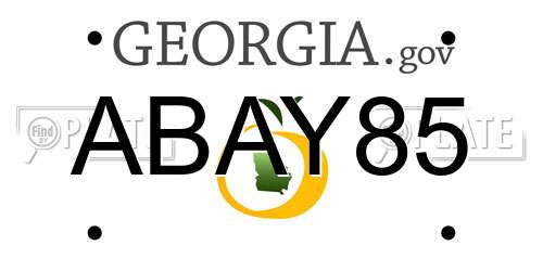 ABAY85 Georgia License Plate