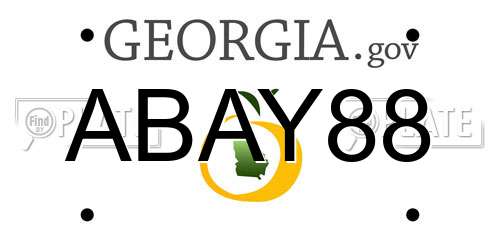 ABAY88 Georgia License Plate