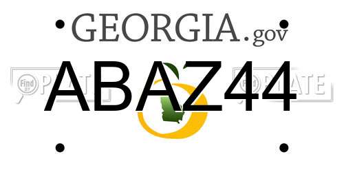 ABAZ44 Georgia License Plate