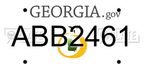 ABB2461 Georgia License Plate