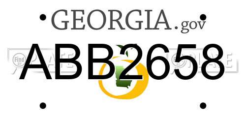 ABB2658 Georgia License Plate