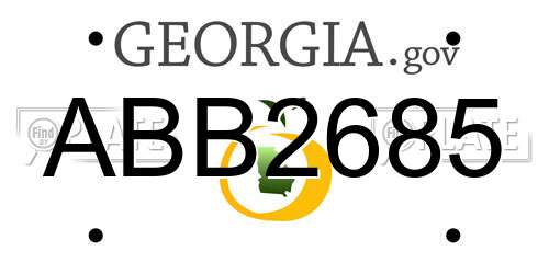 ABB2685 Georgia License Plate