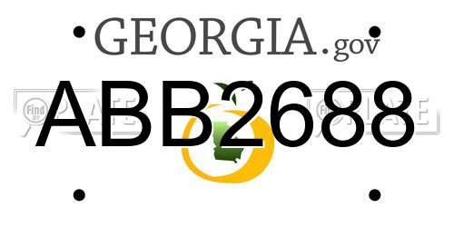 ABB2688 Georgia License Plate
