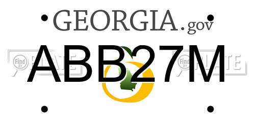 ABB27M Georgia License Plate
