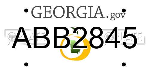 ABB2845 Georgia License Plate