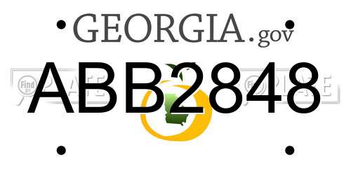 ABB2848 Georgia License Plate
