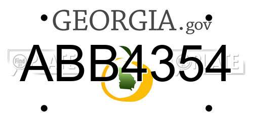 ABB4354 Georgia License Plate