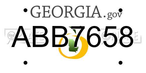 ABB7658 Georgia License Plate