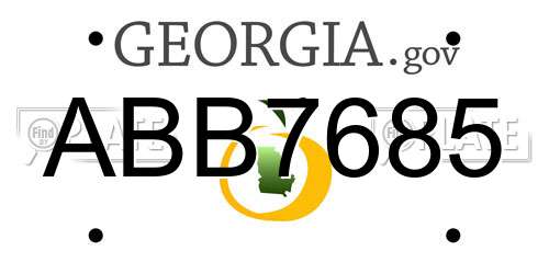 ABB7685 Georgia License Plate
