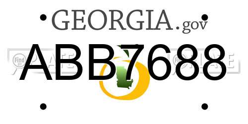 ABB7688 Georgia License Plate
