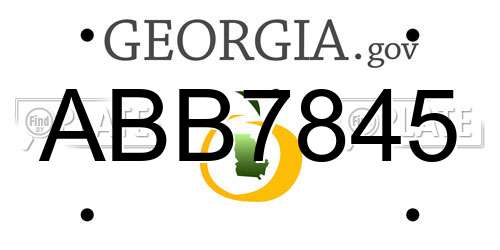 ABB7845 Georgia License Plate