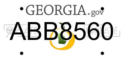 ABB8560 Georgia License Plate