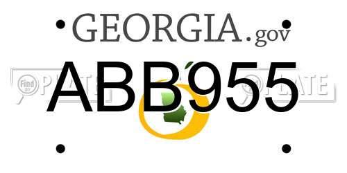 ABB955 Georgia License Plate