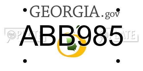 ABB985 Georgia License Plate