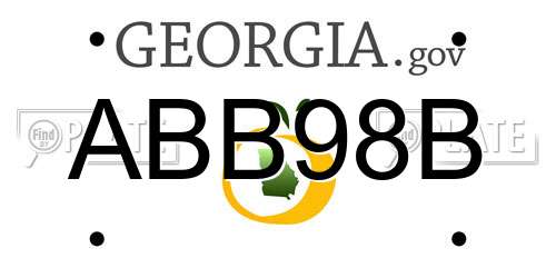 ABB98B Georgia License Plate