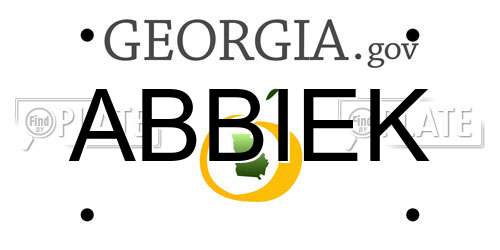 ABBIEK Georgia License Plate