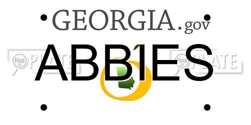 ABBIES Georgia License Plate