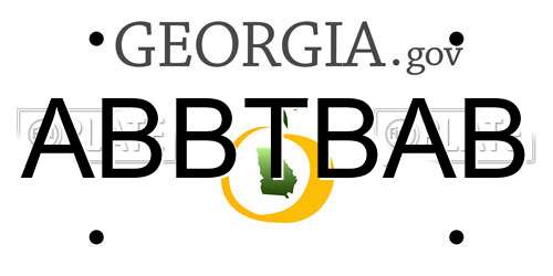 ABBTBAB Georgia License Plate