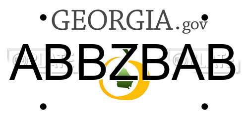 ABBZBAB Georgia License Plate