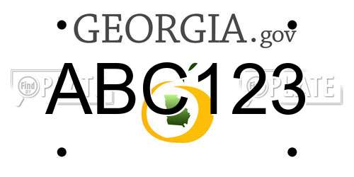 ABC123 Georgia License Plate