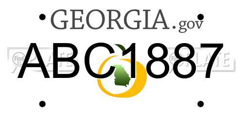 ABC1887 Georgia License Plate