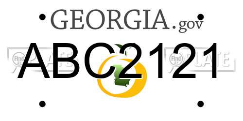 ABC2121 Georgia License Plate