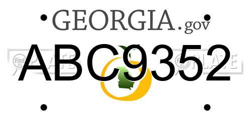 ABC9352 Georgia License Plate
