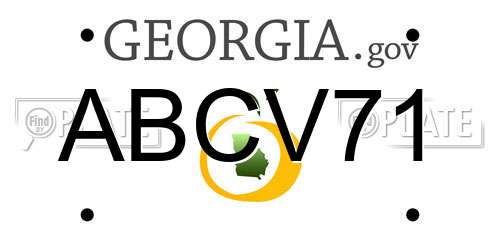 ABCV71 Georgia License Plate