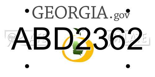 ABD2362 Georgia License Plate