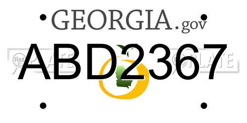 ABD2367 Georgia License Plate