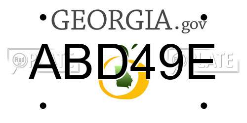 ABD49E Georgia License Plate