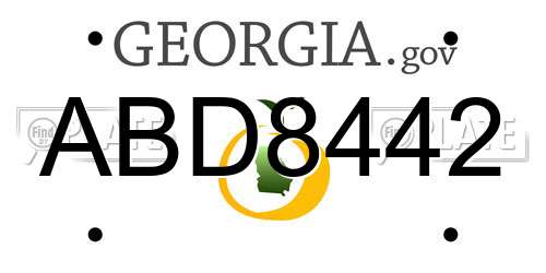 ABD8442 Georgia License Plate