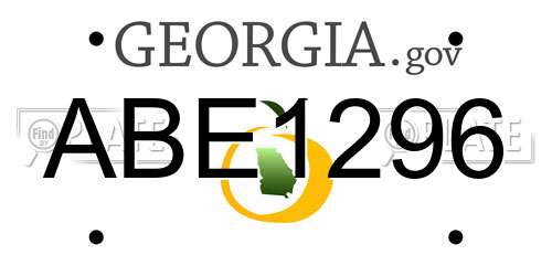 ABE1296 Georgia License Plate