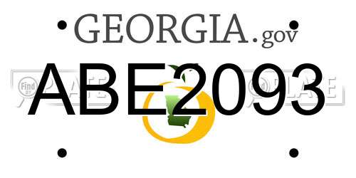 ABE2093 Georgia License Plate